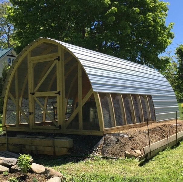 We use durable Galvalume metal roofing on all our chicken coops